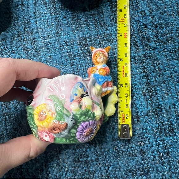 Vintage Merc Asia 1999 Garden Party Ceramic Tea Cups Bunny Rabbit Floral - Picture 8 of 9